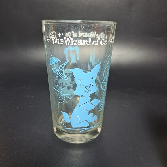 Peanut Butter Wizard Of Oz Drinking Glass Tumbler Toto Dorothy Drinkware Blue - Picture 5 of 11